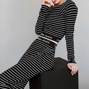 Calvin Klein Jeans Crop Top and Midi Skirt Set